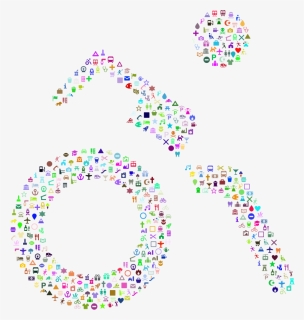 Public Domain Wheelchair Icons Prismatic - Tekerlekli Sandalye Engelli Png, Transparent Png, Free Download