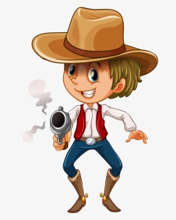 American Frontier Cowboy Royalty-free Illustration - Wild West Cowboy Cartoon, HD Png Download, Free Download