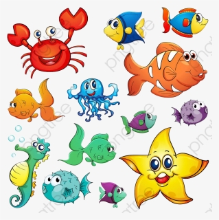 Family Fish Transparent & Png Clipart Pictures Free - Deniz Altı Canlıları Çizimleri, Png Download, Free Download