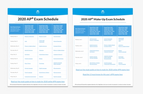 2020 Ap Exam Schedule, HD Png Download, Free Download