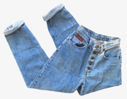 #jean #jeans #pants #momjeans #boyfriendjeans #denim - Folded Mom Jeans Png, Transparent Png, Free Download