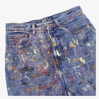Painted Blue Jeans - Pocket, HD Png Download, Free Download