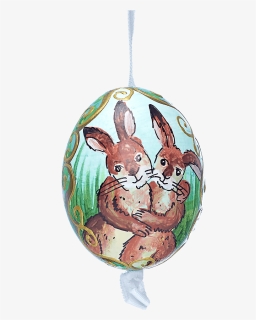 Easter Egg Pair Of Rabbits In The Grass, HD Png Download, Free Download
