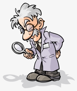 Magnifying Glass Scientist Cartoon Clip Art - Cartoon Scientist Magnifying Glass, HD Png Download, Free Download