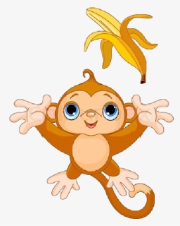 Banana Royalty-free Monkey Clip Art - Cute Monkey Clipart Transparent, HD Png Download, Free Download