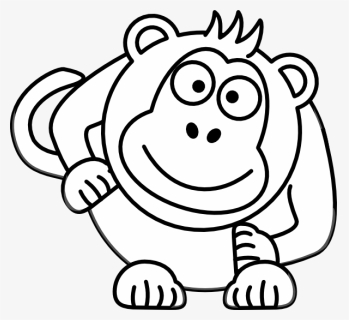 Cartoon Monkey - Black And White Cartoon Monkey Transparent, HD Png Download, Free Download