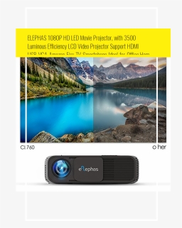 Elephas 1080p Hd Led Movie Projector, With 3500 Luminous - Banff National Park, HD Png Download, Free Download