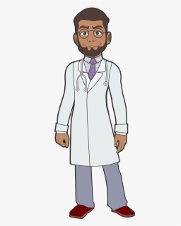 Doctors Clipart White Coat - African Doctor Cartoon Png, Transparent Png, Free Download