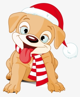 Puppy Clipart Merry Christmas Vector Library Stock - Christmas Dog Clipart, HD Png Download, Free Download