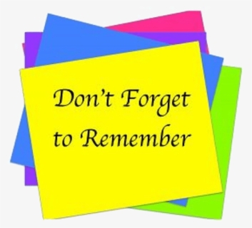 Dont Forget To Remember - Remember Post Note, HD Png Download, Free Download