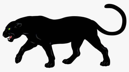 Silhouette,big Cats,felidae,terrestrial Animal,clip - Black Panther Animal Clipart, HD Png Download, Free Download