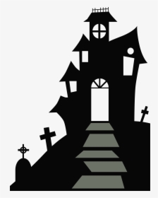 Haunted House Silhouette Png - Haunted House Silhouette Clipart, Transparent Png, Free Download