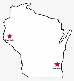 A Map Of Uw-river Falls Montessori Training Sites In - Wisconsin Black And White, HD Png Download, Free Download
