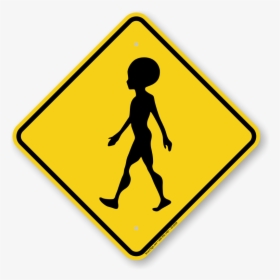 Alien Crossing Symbol Sign - Slippery Road Sign, HD Png Download, Free Download