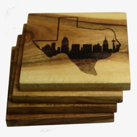 San Antonio Texas Skyline Within State Outline Coasters - Plywood, HD Png Download, Free Download