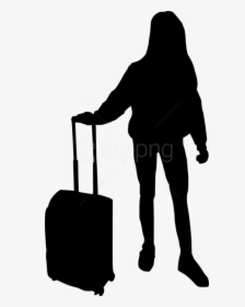 Free Png People With Luggage Silhouette Png Images - Girl Silhouette With Luggage, Transparent Png, Free Download