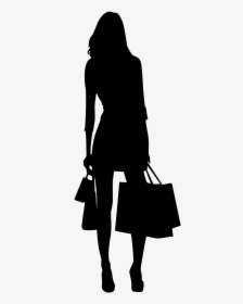 Girl Shopping Silhouette, HD Png Download, Free Download