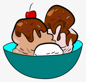 Clip Art Free Ice Cream Cartoon - Bowl Of Ice Cream Clipart, HD Png Download, Free Download