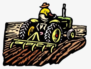 On Tractor Plowing Vector - Clip Art Of Farming, HD Png Download, Free Download