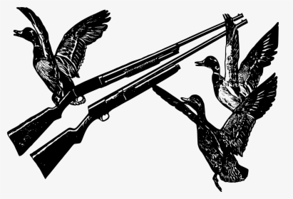 Ducks And Shotguns Clip Arts - Flying Ducks Black And White Vector, HD Png Download, Free Download