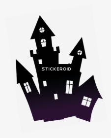 Haunted House Silhouette Png, Transparent Png, Free Download