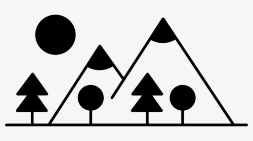 Mountain Side With Trees Made Up Different Shapes Svg - Made With Different Shapes, HD Png Download, Free Download