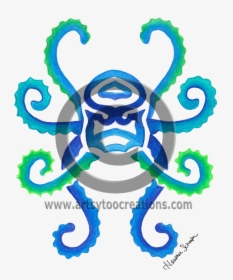 Tribal Octopus Hand-drawn Original Colored Pencil Artwork - Emblem, HD Png Download, Free Download
