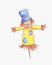 Marketplace Drawing Colorful - Scarecrow Drawing With Colour, HD Png Download, Free Download