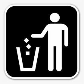 Throw Your Rubbish In The Bin Sticker - Put Litter In Bin Sign, HD Png Download, Free Download