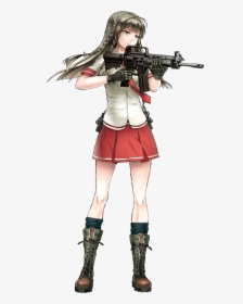 Cartoon Girl Shooting Gun , Png Download - Anime Girl Shooting Gun, Transparent Png, Free Download