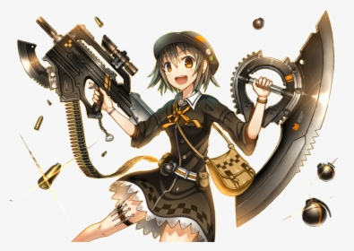 #anime #girl #gun Shooter Girl - Anime Girl With Weapons, HD Png Download, Free Download