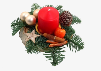 Christmas Candle Table Decoration - Christmas Table Decorations Png, Transparent Png, Free Download