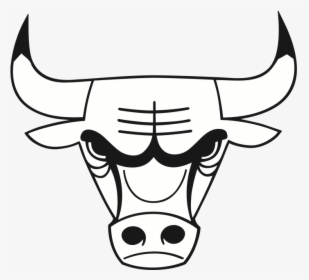 Download Hd Bull Drawing Chicago Bulls Logo White- - Chicago Bulls Logo Black And White, HD Png Download, Free Download