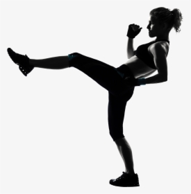 Kickboxing Women"s Boxing Silhouette Woman - Silhouette Woman Muay Kick, HD Png Download, Free Download
