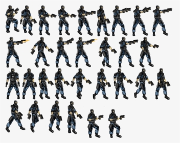 An Assessment Of The Small Wars Manual As An Implementation - Pixel Soldier Sprite Sheet, HD Png Download, Free Download