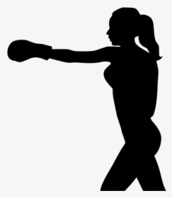 Female Boxing Silhouette Png, Transparent Png, Free Download