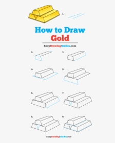 The Complete Gold Drawing Tutorial In One Image - Draw A Gold Bar, HD Png Download, Free Download