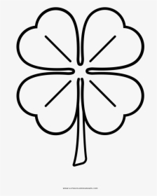 Four-leaf Clover Coloring Page - Trebol 4 Hojas Dibujo, HD Png Download, Free Download