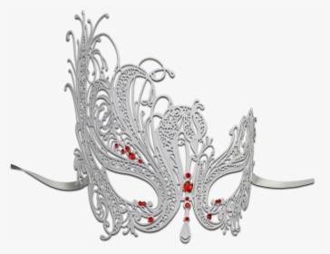 White Series Swan Metal Filigree Laser Cut Venetian - Mask White Swan Png, Transparent Png, Free Download