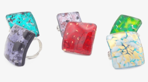 Murano Glass Adjustable Rings Assortment, HD Png Download, Free Download