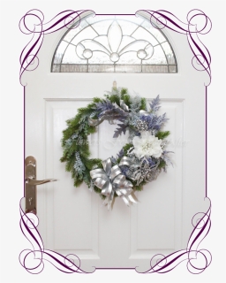 Unusual, Unique Christmas Table And Door Seasonal Holiday - Wedding Flowers That Match With Dark Blue, HD Png Download, Free Download