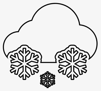 Snow Cloud Thin Outline - Outline Winter Snowflake Clipart, HD Png Download, Free Download