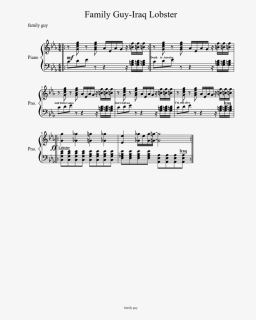 Family Guy-iraq Lobster Sheet Music For Piano Download - Iraq Lobster Guitar Notes, HD Png Download, Free Download