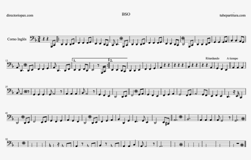 Tubescore English Horn Sheet Music For Pirates Of Caribbean - He's A Pirate Sheet Music Bassoon, HD Png Download, Free Download