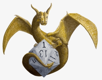 Illustration Of A Dragon Sitting On A 20 Sided Dice - Dungeons & Dragons, HD Png Download, Free Download