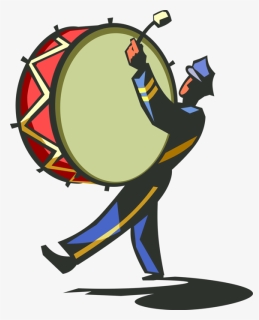 Clip Art Royalty Free Library Marching Band With Drum - Bass Drummer Marching Band, HD Png Download, Free Download