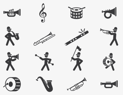 Marching Band Icons Vector - Marching Band Vectors, HD Png Download, Free Download