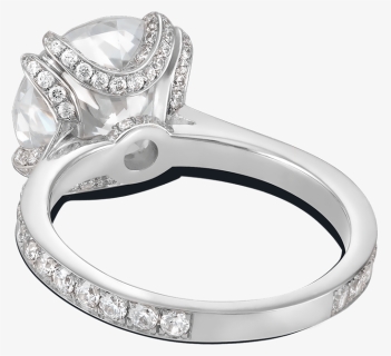 Ring Rose Bud Platinum Diamonds Solitaire Steven Kirsch - Engagement Ring, HD Png Download, Free Download