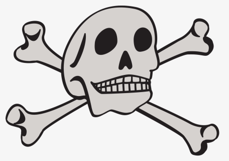 Symbol Skull And Crossbones Danger Royalty Free Clip - Dibujo De Cara De Hueso, HD Png Download, Free Download