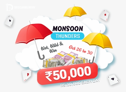 Rummy Freeroll Tournament Monsoon Thunders - Umbrella, HD Png Download, Free Download
